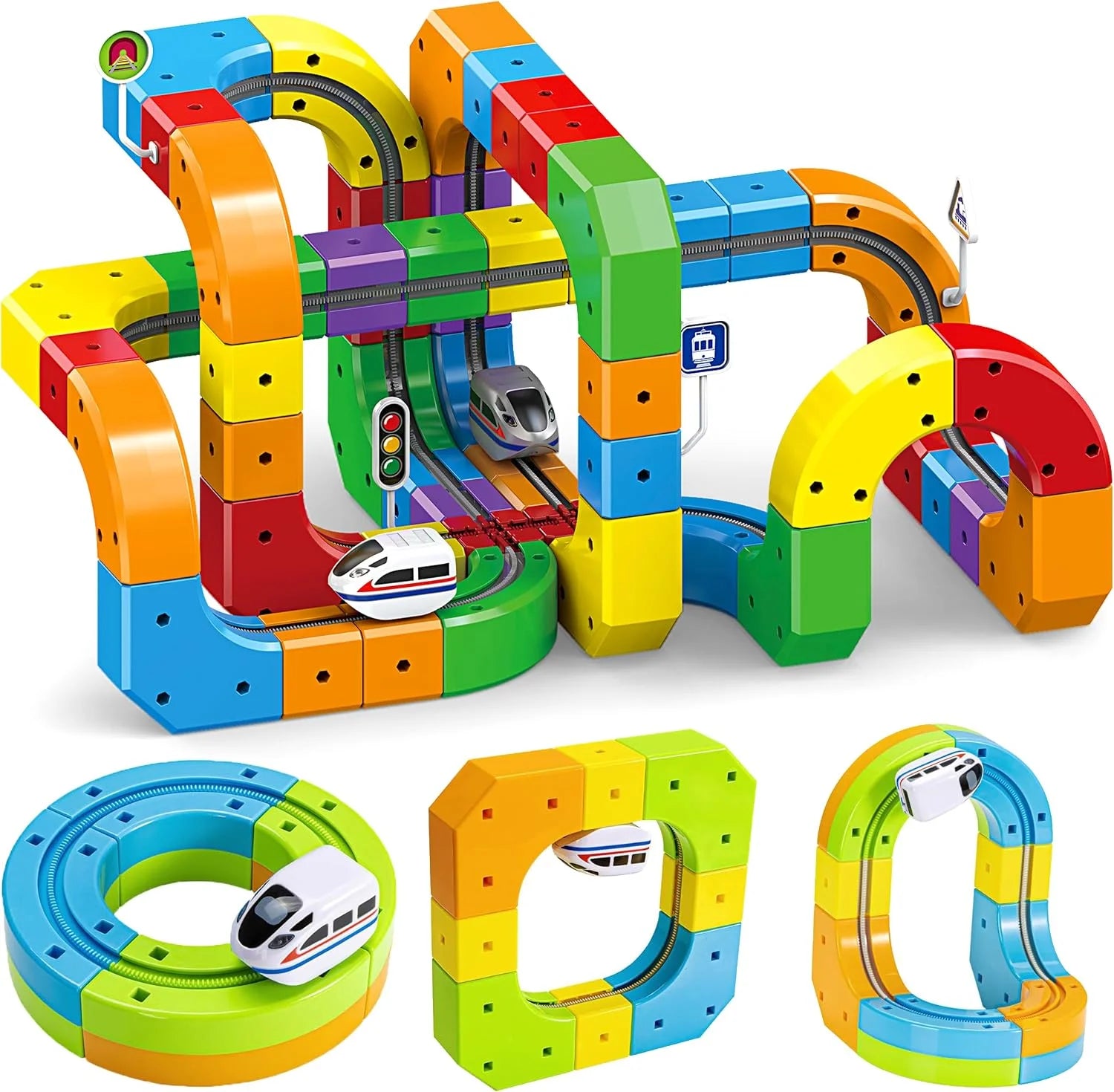 New Arrivals Train Set for Kids Ages 3-8 " Modular 3D Flexible Race Track Building Toy with Gravity-Defying 360° Movement " For Home Projects
