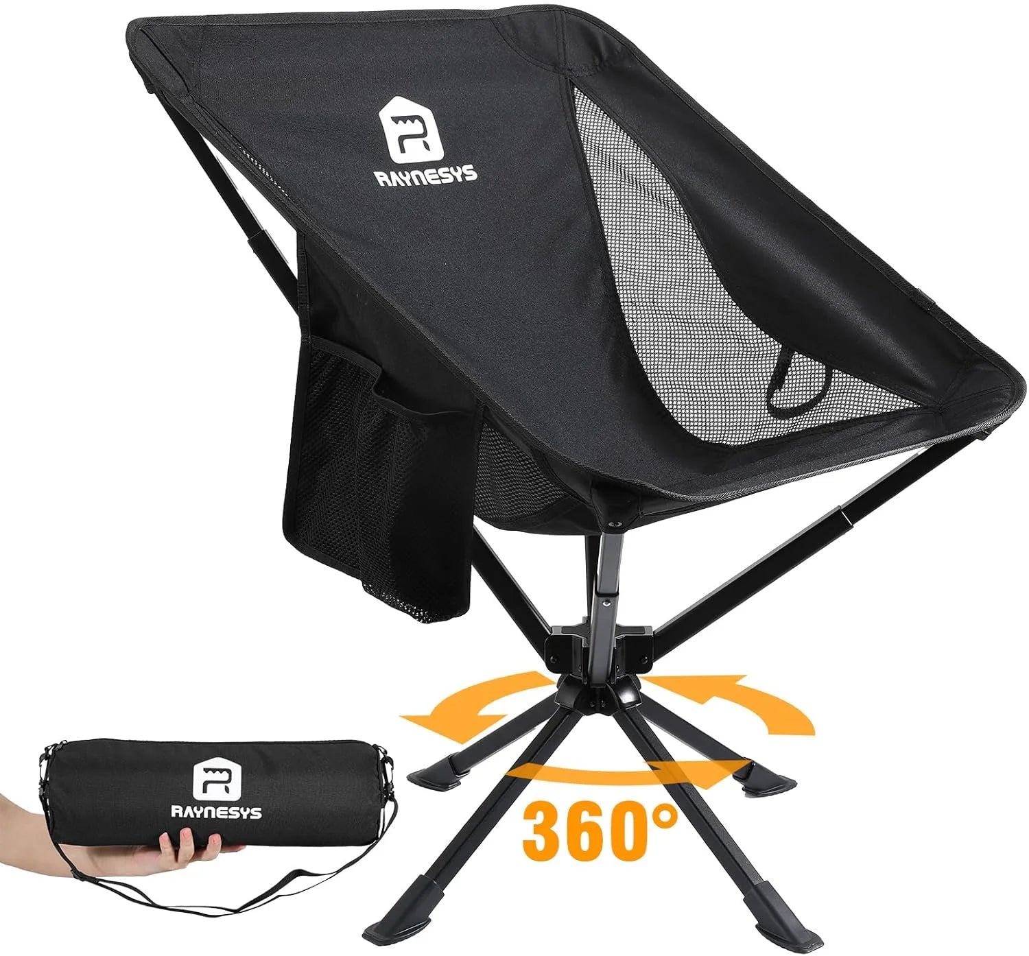 New Arrivals Portable Swivel Camping Chair, 8 Seconds Quick Setup Easy Carry, 3.8Lb Lightweight Folding Chairs for Hiking - Image 4