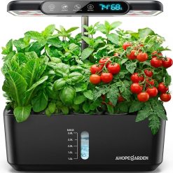 New Arrivals Hydroponics Growing System Herb Garden: 10 Pods Indoor Garden Kit with LED Grow Light and Smart Temp