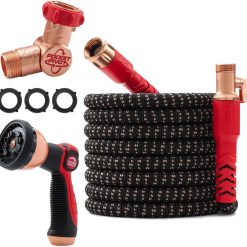 New Arrivals Hose 75 FT Copper Head Expandable Garden Hose with Pocket Pivot, No Tangles, 360° Swivel