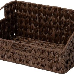 Alternative view of New Arrivals Storage Baskets, Waterproof Wicker Basket with Handles, Wicker Storage Baskets for Pantry, Open Front