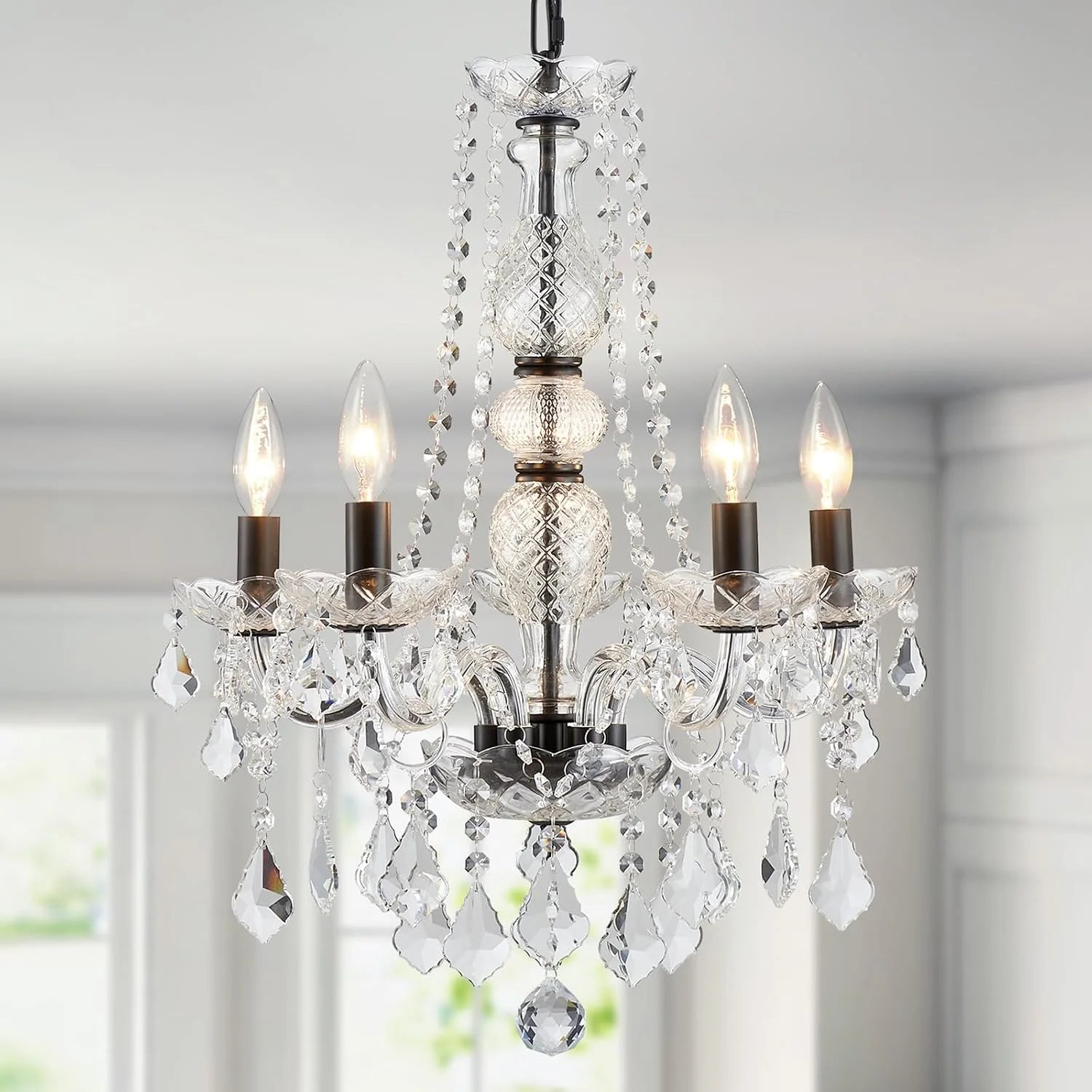 New Arrivals 5-Light Crystal Candle Chandelier Pendant Ceiling Light Modern Lighting Fixture for Bedroom Hallway Bar Kitchen - Image 20
