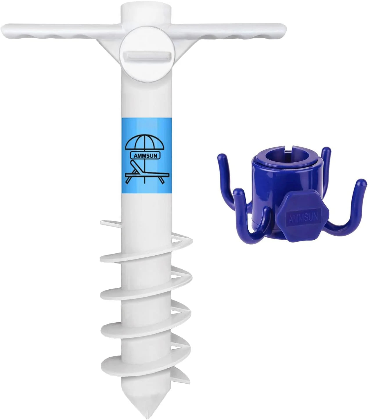 New Arrivals AMMSUN Beach Umbrella Sand Anchor Heavy Duty Outdoor Umbrellas Auger Base - Image 3