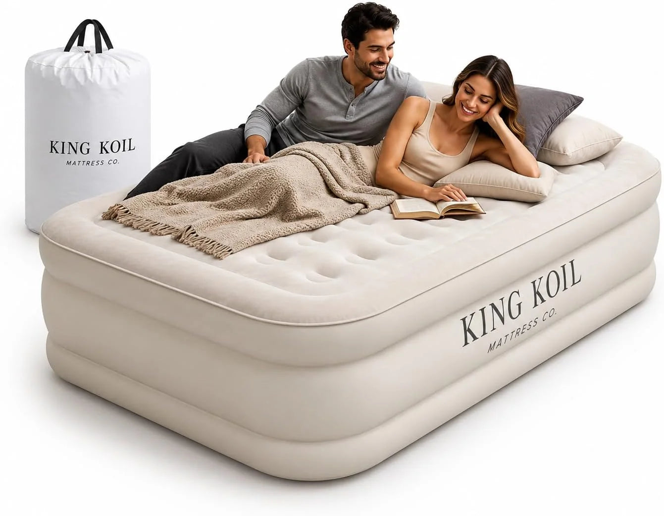 King Koil 20 Queen Air Mattress with Built-in High-Speed Pump, CNN Underscored Top Pick, Inflates in 2 Minutes bifanuoyard - Image 5