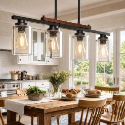 New Arrivals Dining Room Light Fixture 5-Light Kitchen Island Lighting with Adjustable Rods