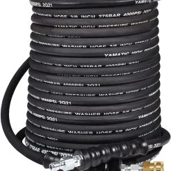 Alternative view of YAMATIC 3/8 Pressure Washer Hose 50FT With Swivel 3/8 Quick Connect, 4000 PSI High Tensile Steel Braided Kink Resistant bifanuoyard