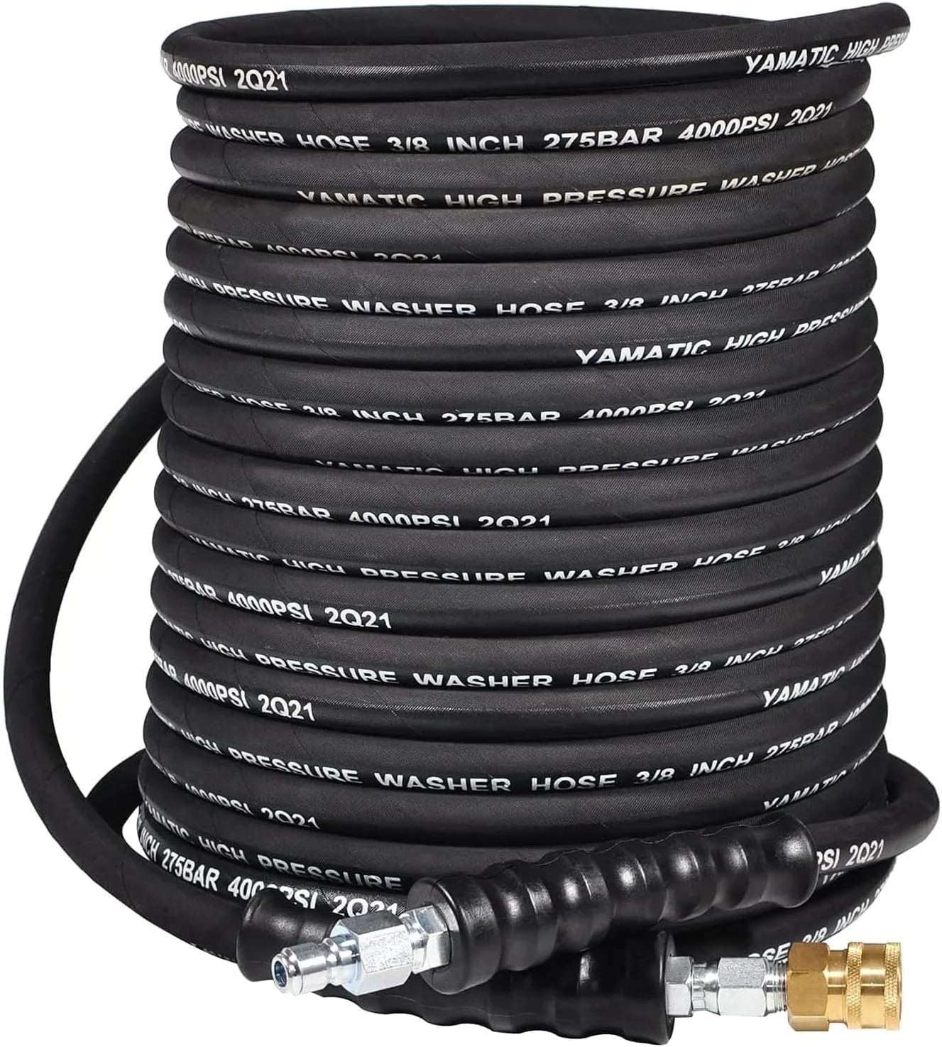 YAMATIC 3/8 Pressure Washer Hose 50FT With Swivel 3/8 Quick Connect, 4000 PSI High Tensile Steel Braided Kink Resistant bifanuoyard - Image 2