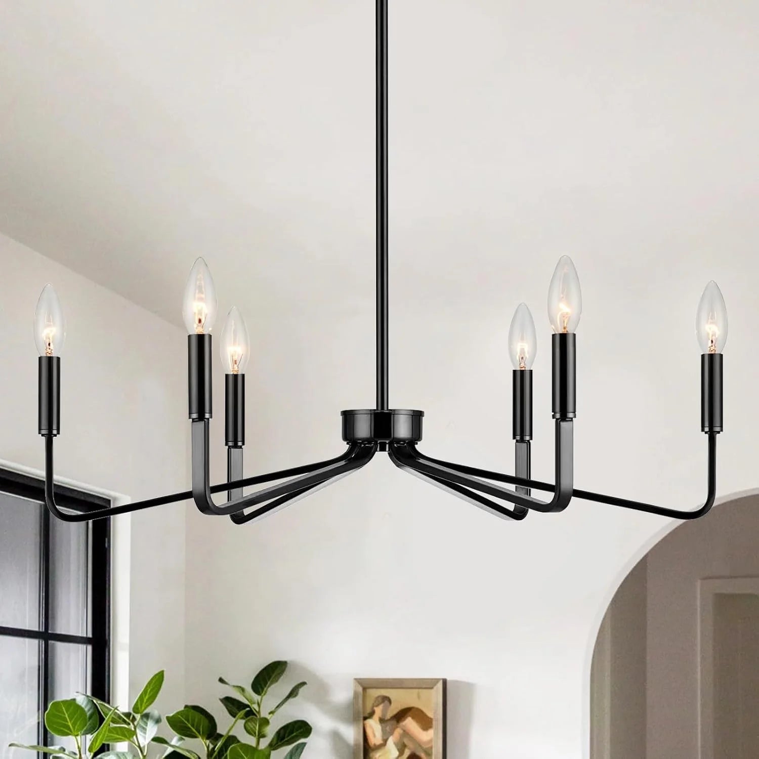 ACANER 6-Light Brushed Gold Farmhouse Chandelier for Dining Room bifanuoyard - Image 4