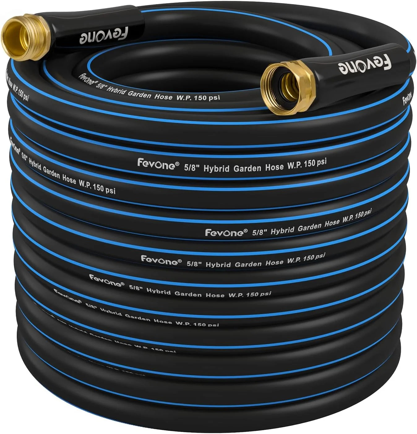 FEVONE Kink Free Garden hose 100 ft, Heavy Duty Water Hose, 5/8 ID, 600 PSI, Solid Brass 3/4 GHT Connectors for Lawn bifanuoyard - Image 6