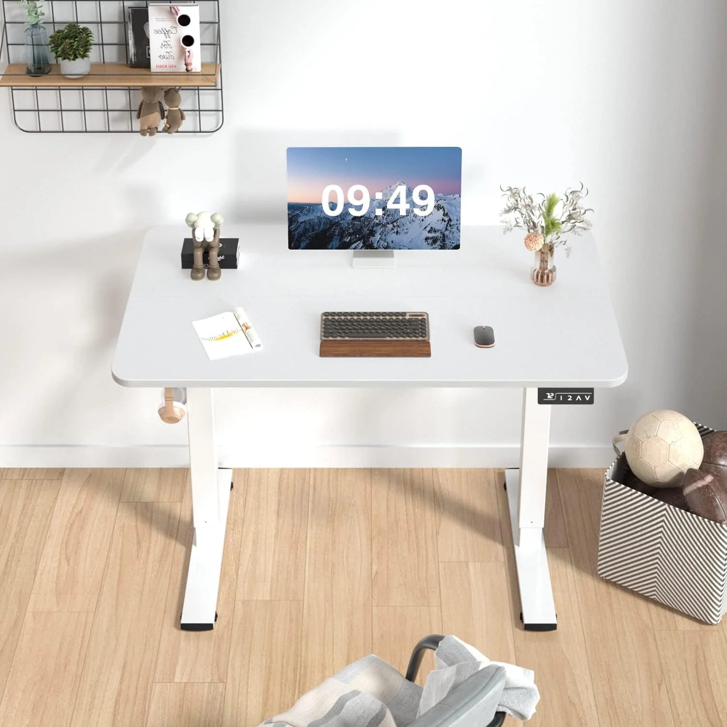 New Arrivals 55 x 24 Inches Electric Height Adjustable Standing Desk Large Sit Stand Up Desk Home Office Computer Desk Memory - Image 24