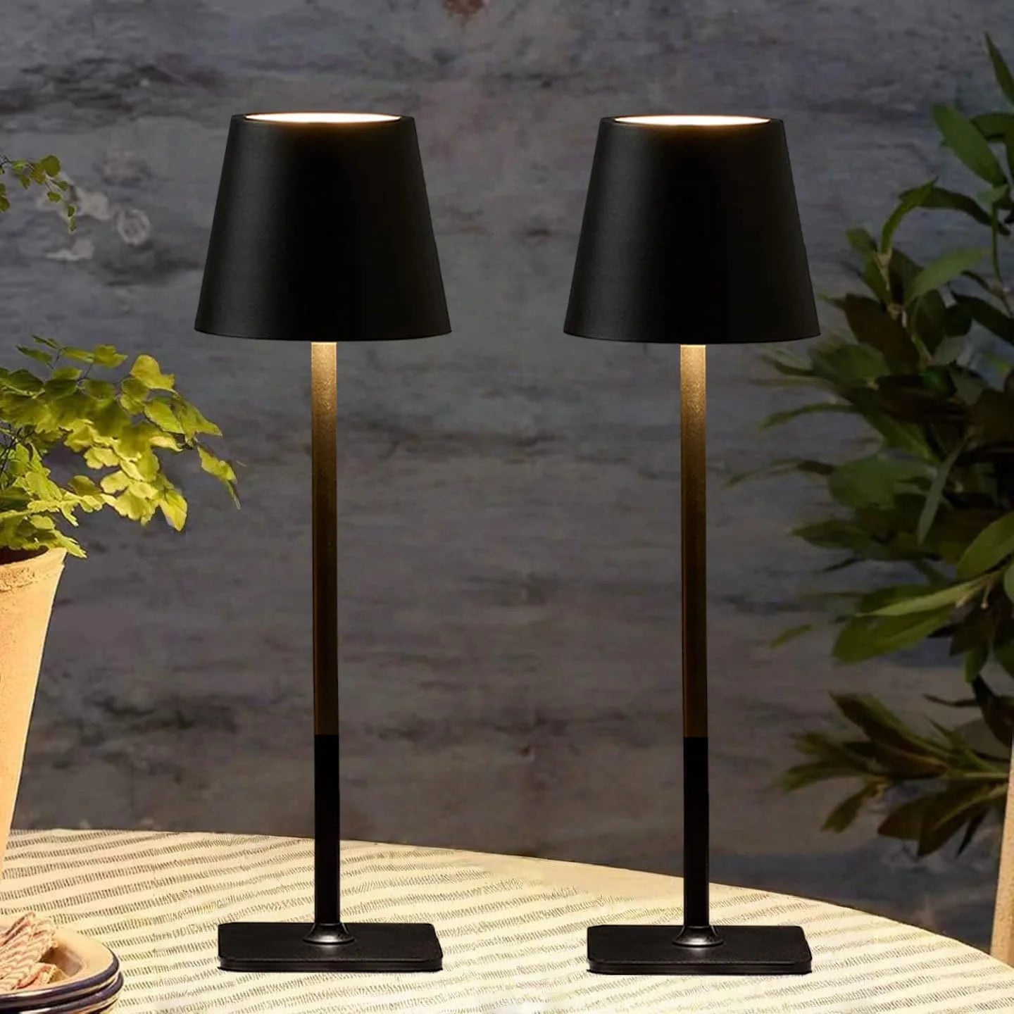 New Arrivals Gold Led Cordless Table Lamps-Rechargeable Lamp Set of 4 - Image 8
