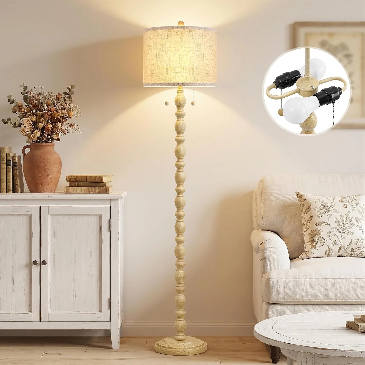 New Arrivals 62 Floor Lamp, Rotary Switch, Rustic Resin Tall Lamps for Living Room - Image 7