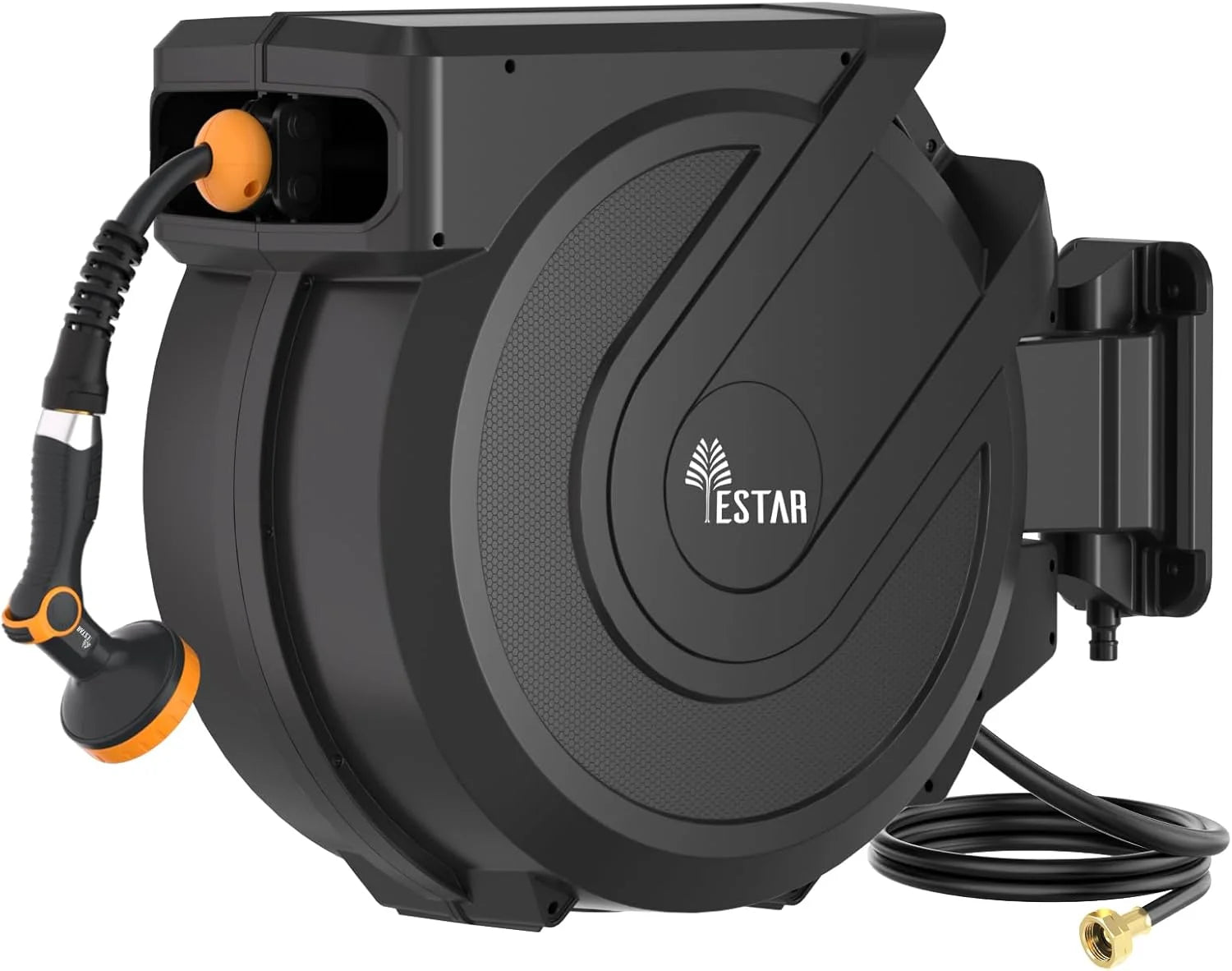 Retractable Garden Hose Reel 5/8 in x100 ft, Heavy Duty Wall Mounted Hose Reel with 10- Function Sprayer Nozzle bifanuoyard - Image 2