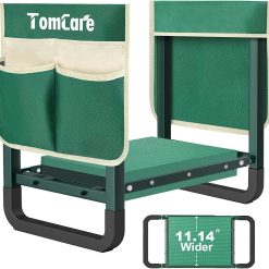 TomCare Garden Kneeler and Seat 11.12" Wider Larger Soft Kneeling Pad Garden Bench with 2 Large Tool Pouches Heavy Duty bifanuoyard