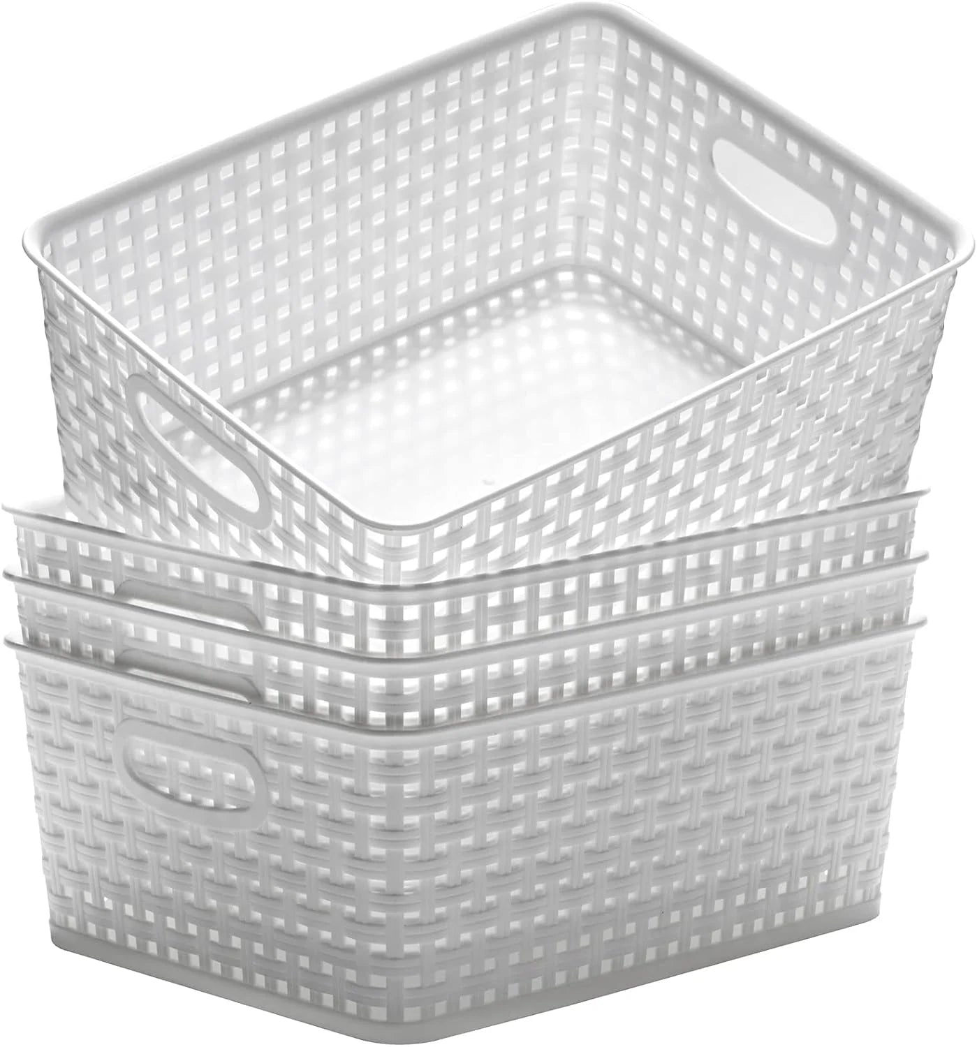 New Arrivals Storage Baskets, 11.4X8.9X4.7, Pack of 4 (White)