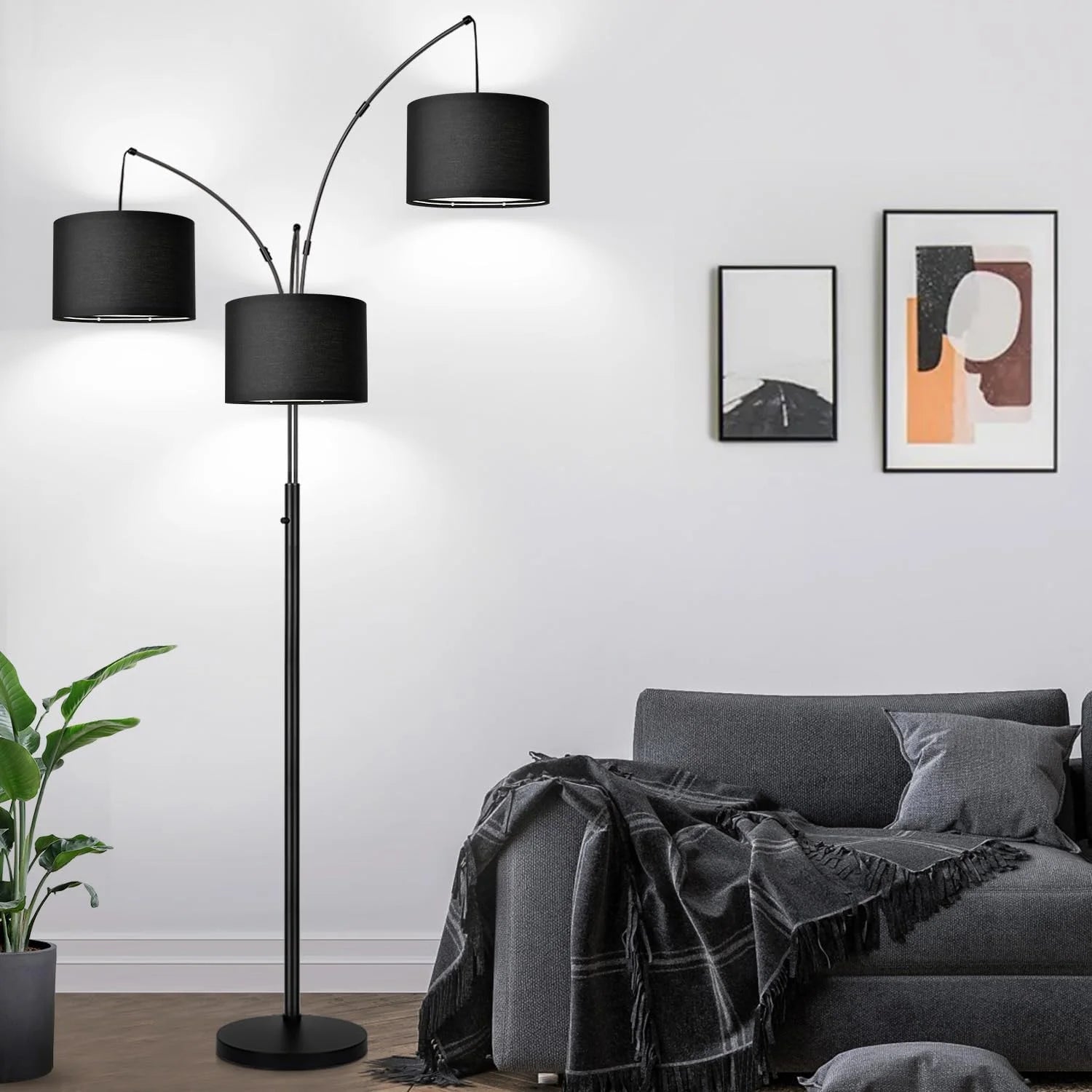 Nintiue 80-in 3-Light Dimmable Arc Floor Lamp, 3000LM bifanuoyard - Image 6