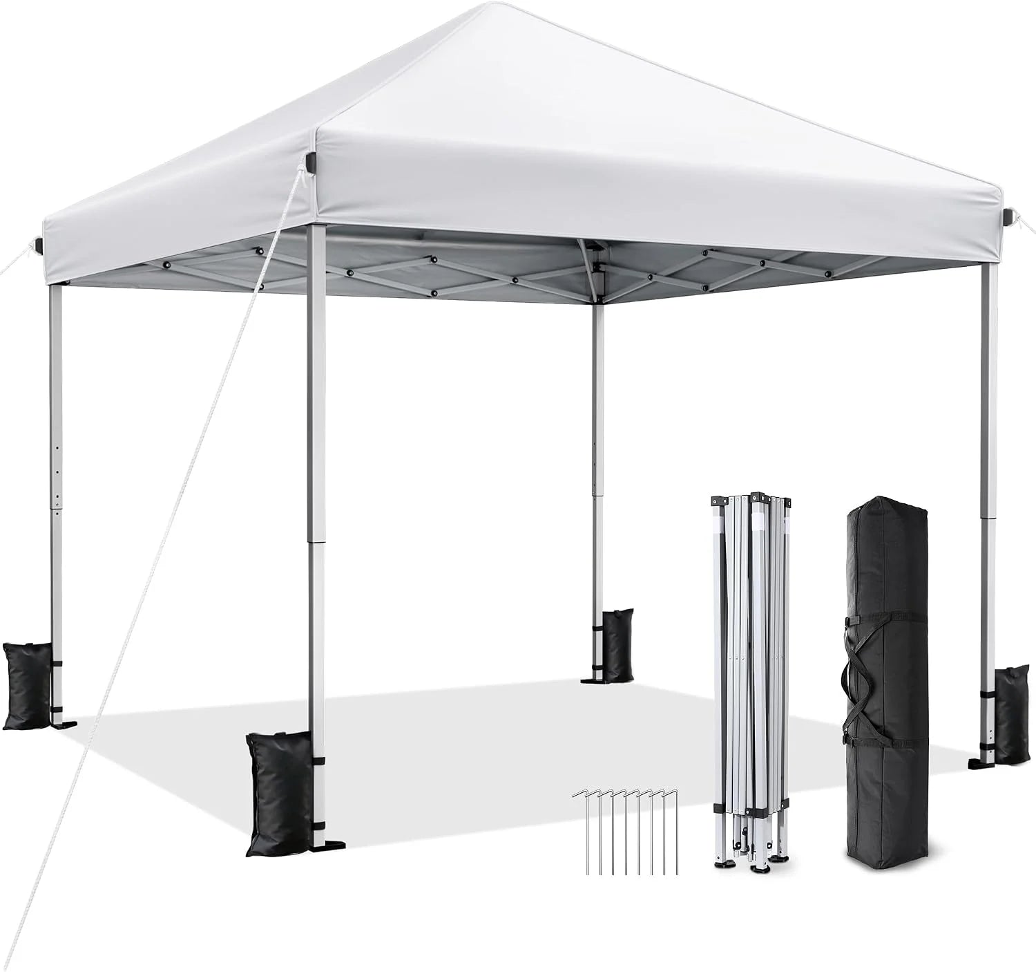 Vinabilia 10x10 Pop Up Canopy Tent with One-Push Center Lock,White - Image 6