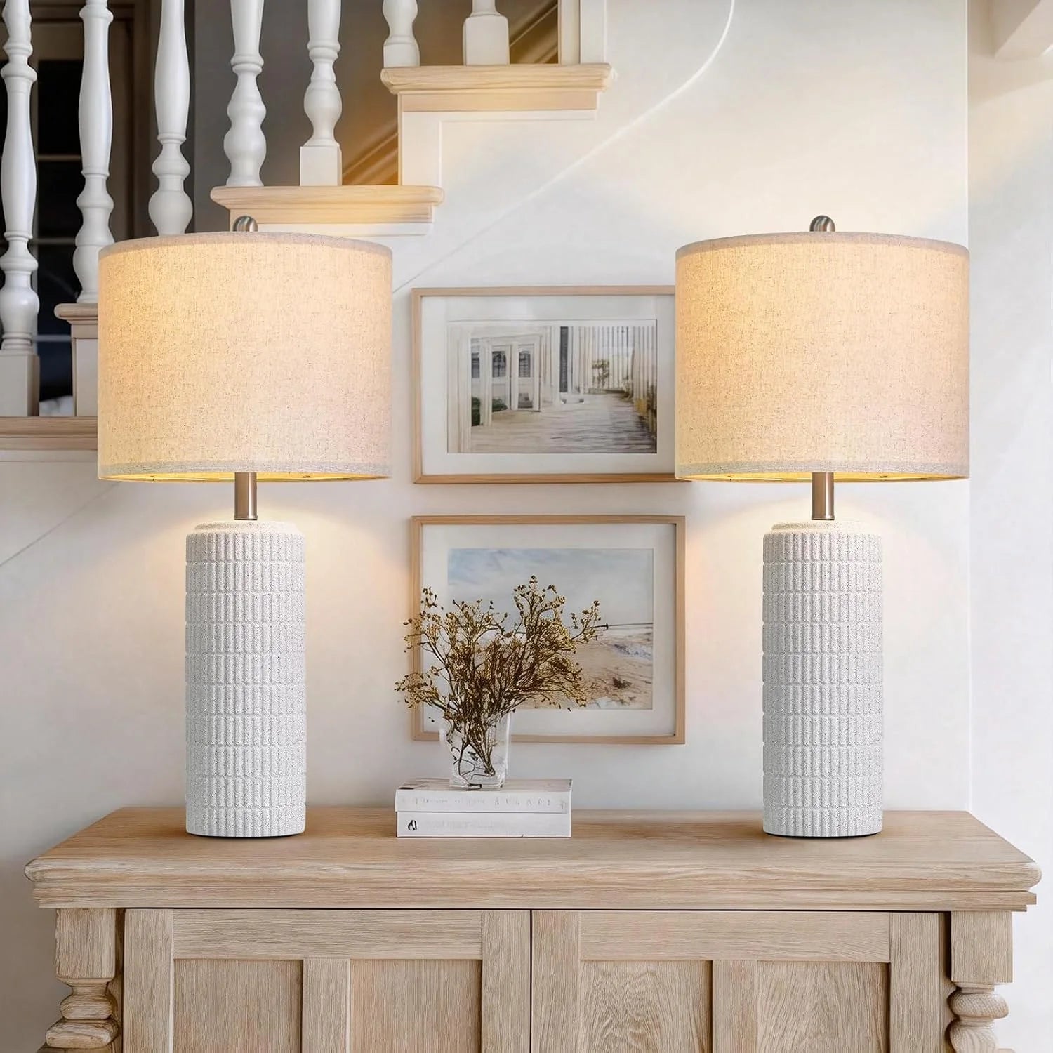 PoKat 23" Bedside Table Lamp for Bedroom Nightstands, White Modern Bedroom Lamp bifanuoyard - Image 10