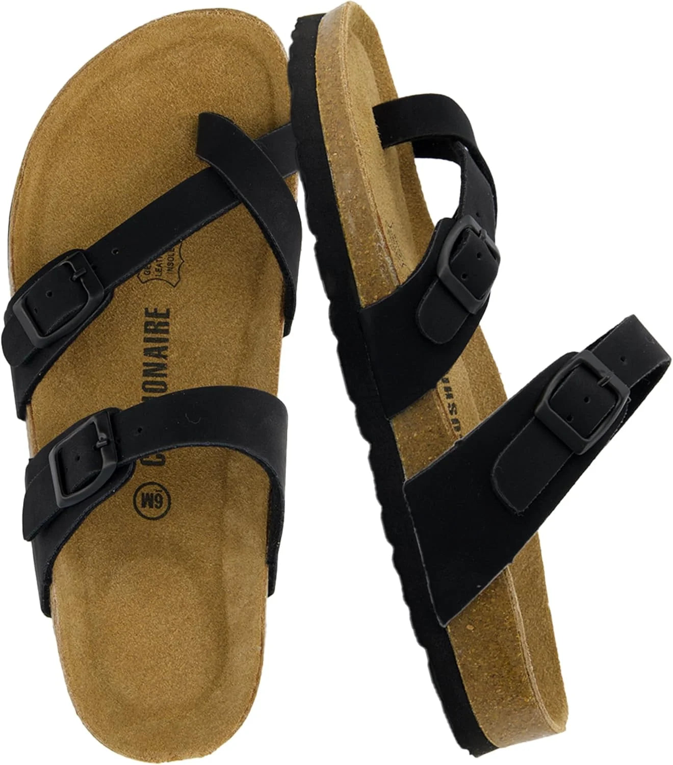 Luna Sandals for Women, Cork Footbed Womens Sandals for Summer Comfort with Adjustable Straps - Image 2