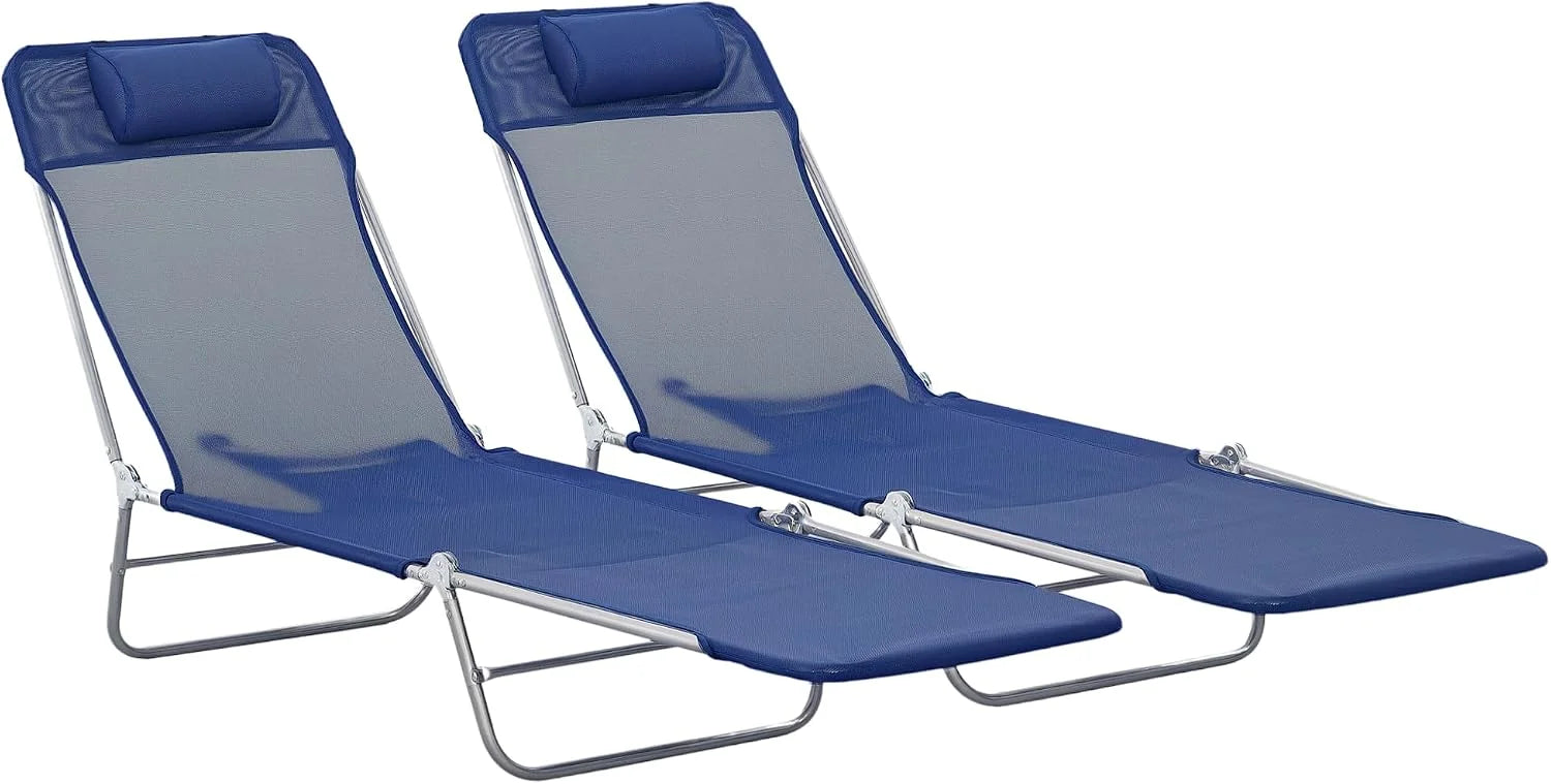 Outsunny Folding Chaise Lounge Chair, Pool Sun Tanning Chair bifanuoyard - Image 5