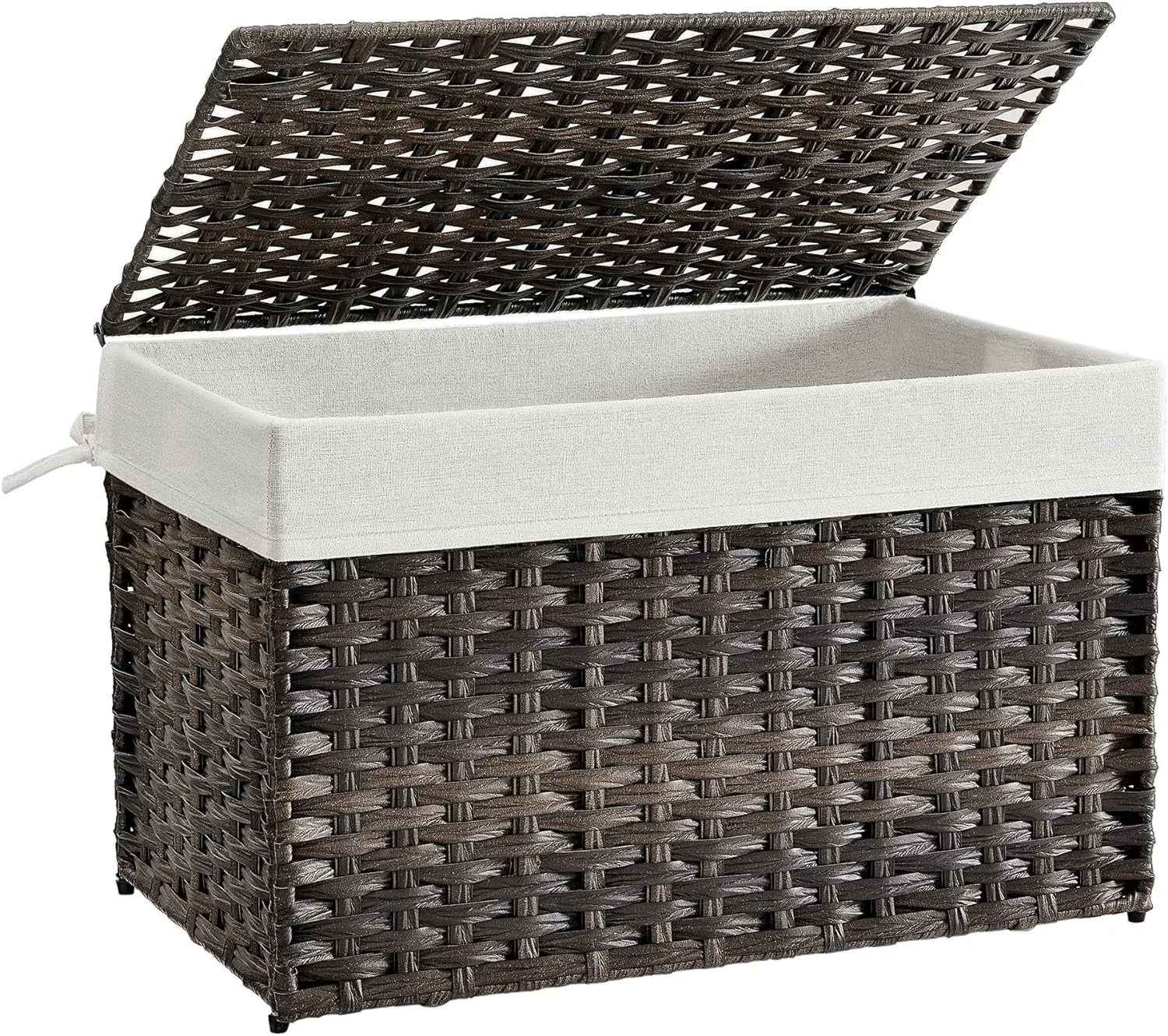 Storage Basket with Lid, 9.2 Gallon (35L), Foldable, Blanket Storage Bin with Handles