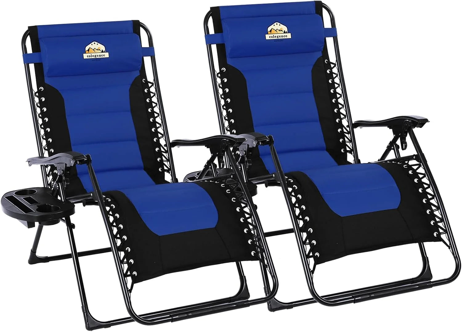 Oversized Padded Zero Gravity Lounge Chair, Foldable Patio Anti Gravity Reclining Chairs Folding Lawn Recliner - Image 11