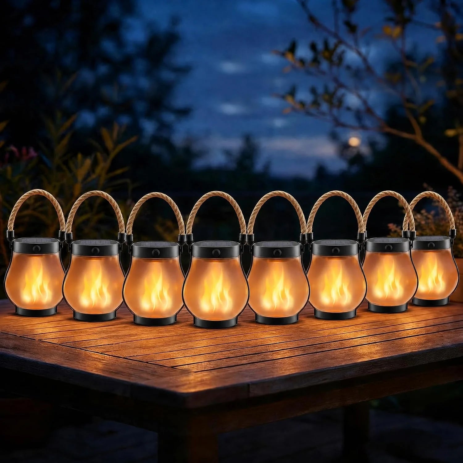 Solar Lanterns Outdoor Waterproof 4 Pack, Outdoor Solar Lanterns with Flickering Flame Effect bifanuoyard - Image 4