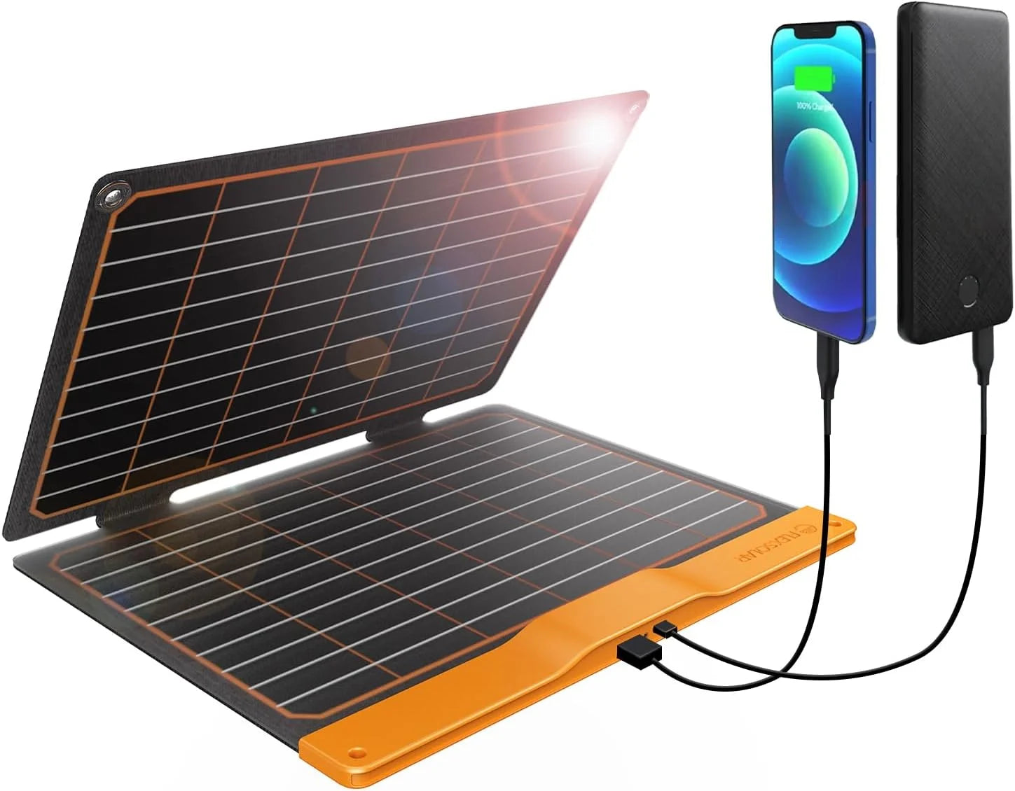 FlexSolar 100W Portable Solar Panels Chargers with PD3.0 USB-C, QC3.0 USB-A and DC Outputs Foldable IP67 Waterproof bifanuoyard - Image 2