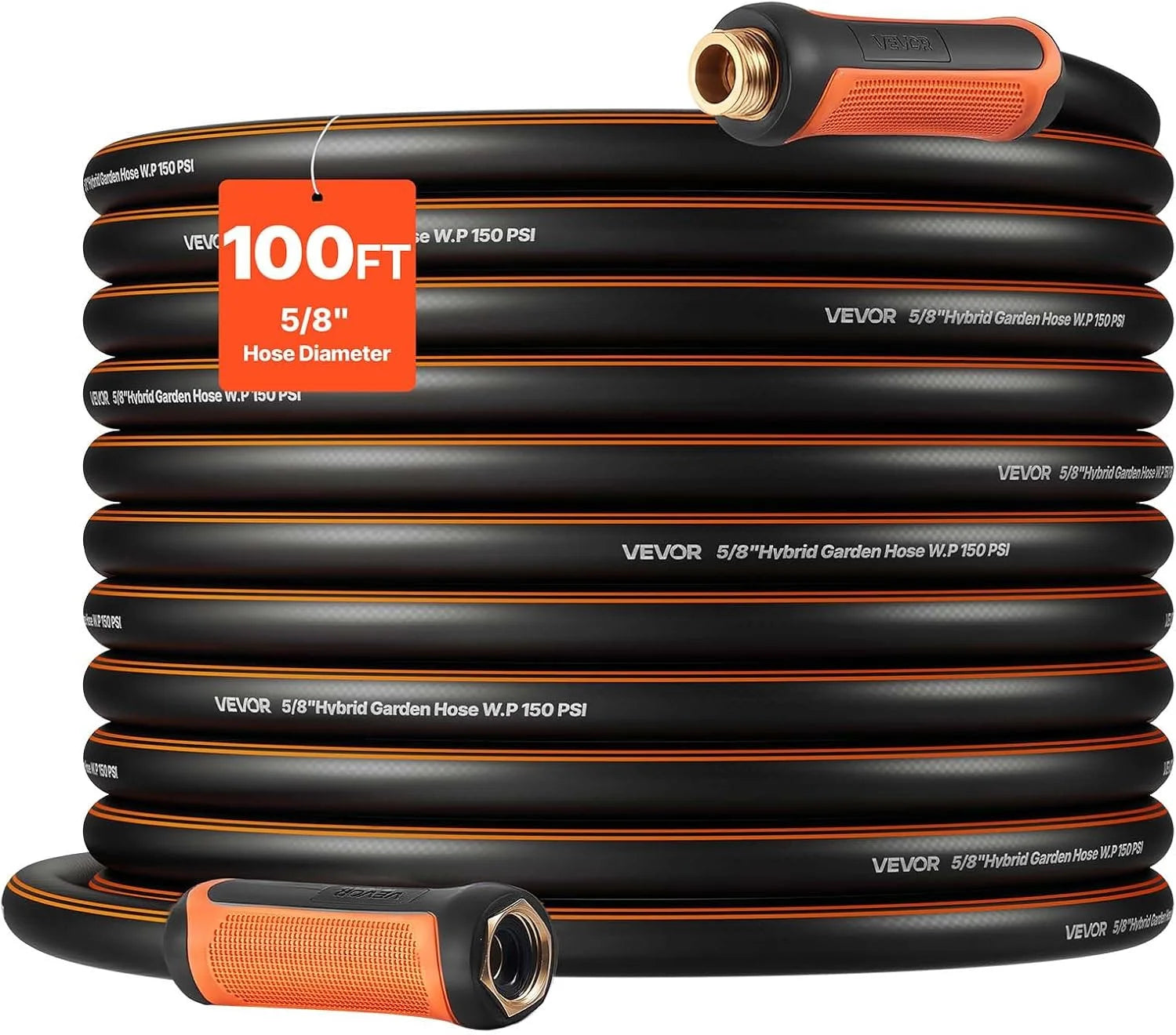 VEVOR Garden Hose, 200 ft 5/8 Heavy Duty Rubber Water Hose with 10 Mode Nozzle, 150PSI Working & 600PSI Burst bifanuoyard - Image 2