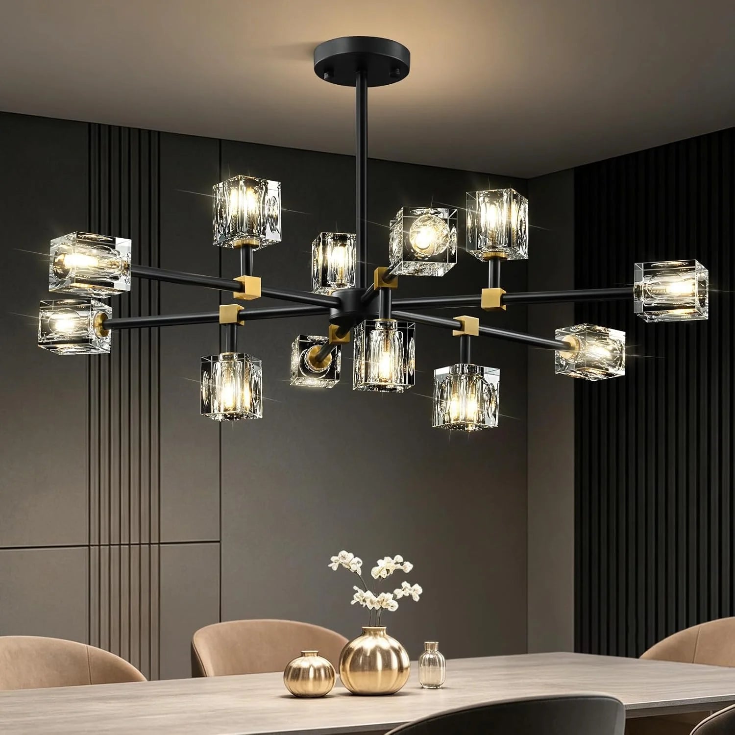 New Arrivals Crystal Semi Flush Ceiling: Dining Room Bathroom Bedroom Chandelier - Image 5