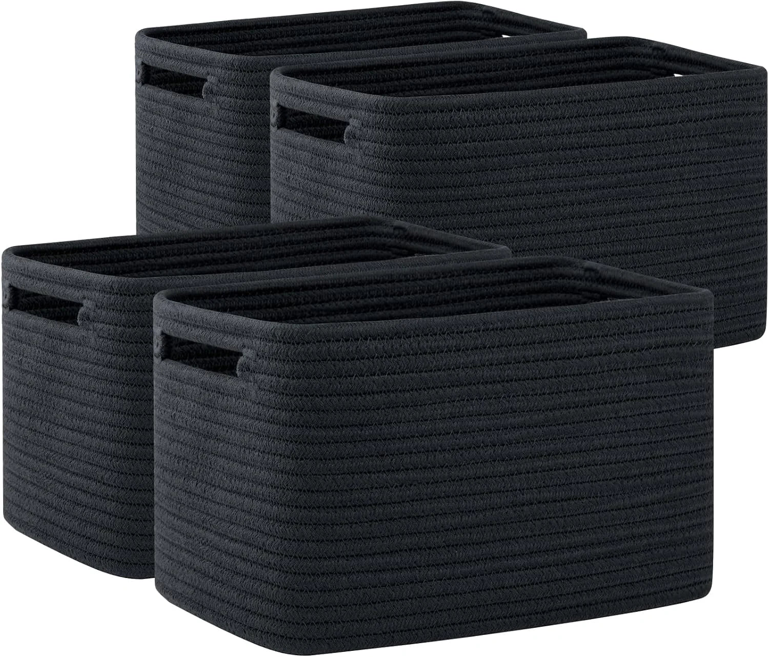 4 Pack Storage Baskets for Organizing, Cube Storage Bins for Shelves, Rectangle Storage Baskets With Handles bifanuoyard - Image 11