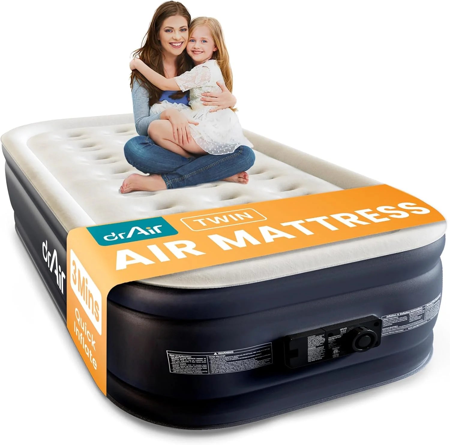 New Arrivals Air Queen Air Mattress with Built-in Pump, 18 Raised Blow Up Mattress, 800 lbs Max Honeycomb Air Bed