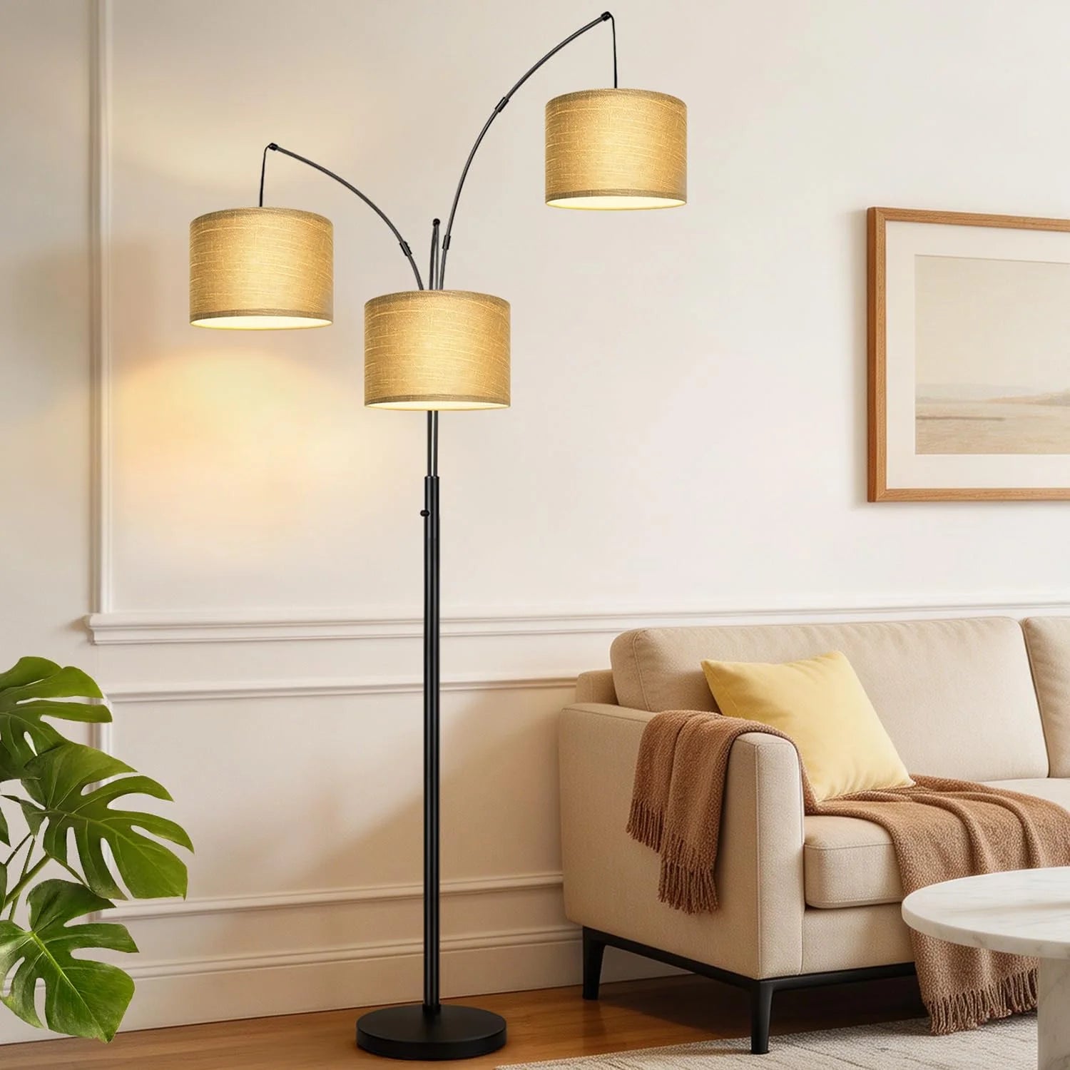 Nintiue 80-in 3-Light Dimmable Arc Floor Lamp, 3000LM bifanuoyard - Image 7