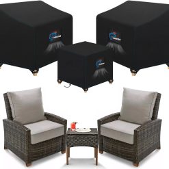 New Arrivals SIRUITON 3 Piece Outdoor Veranda Patio Garden Furniture Cover Set