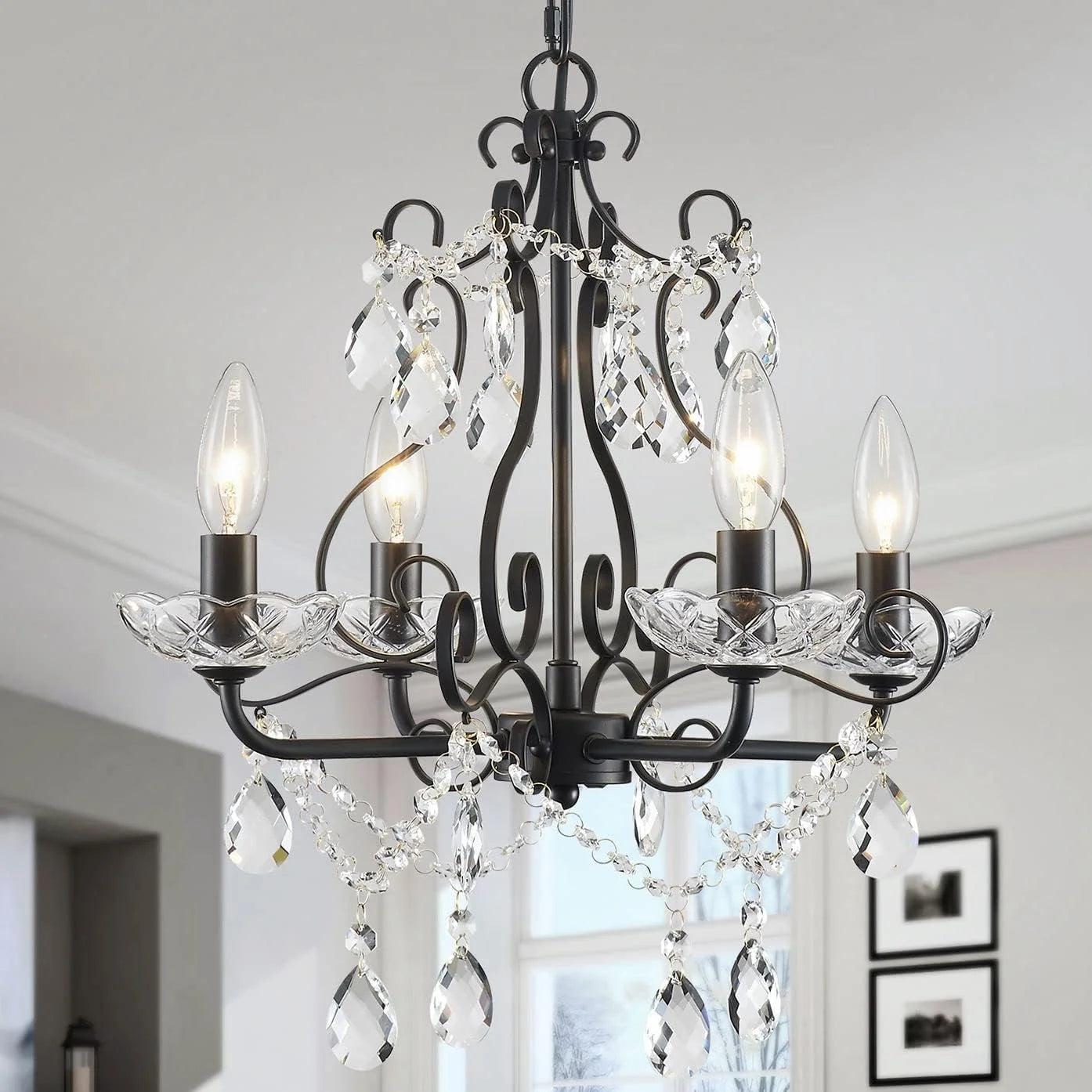 New Arrivals 5-Light Crystal Candle Chandelier Pendant Ceiling Light Modern Lighting Fixture for Bedroom Hallway Bar Kitchen - Image 22