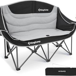 New Arrivals Double Camping Chair, Oversized Heavy Duty 660lbs Loveseat for Adults Portable Folding XL 2 Person Couch Padded