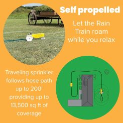 Alternative view of New Arrivals Rain Train 13, 500 Square Feet Cast Iron Outdoor Lawn Traveling Water Sprinkler for Yard