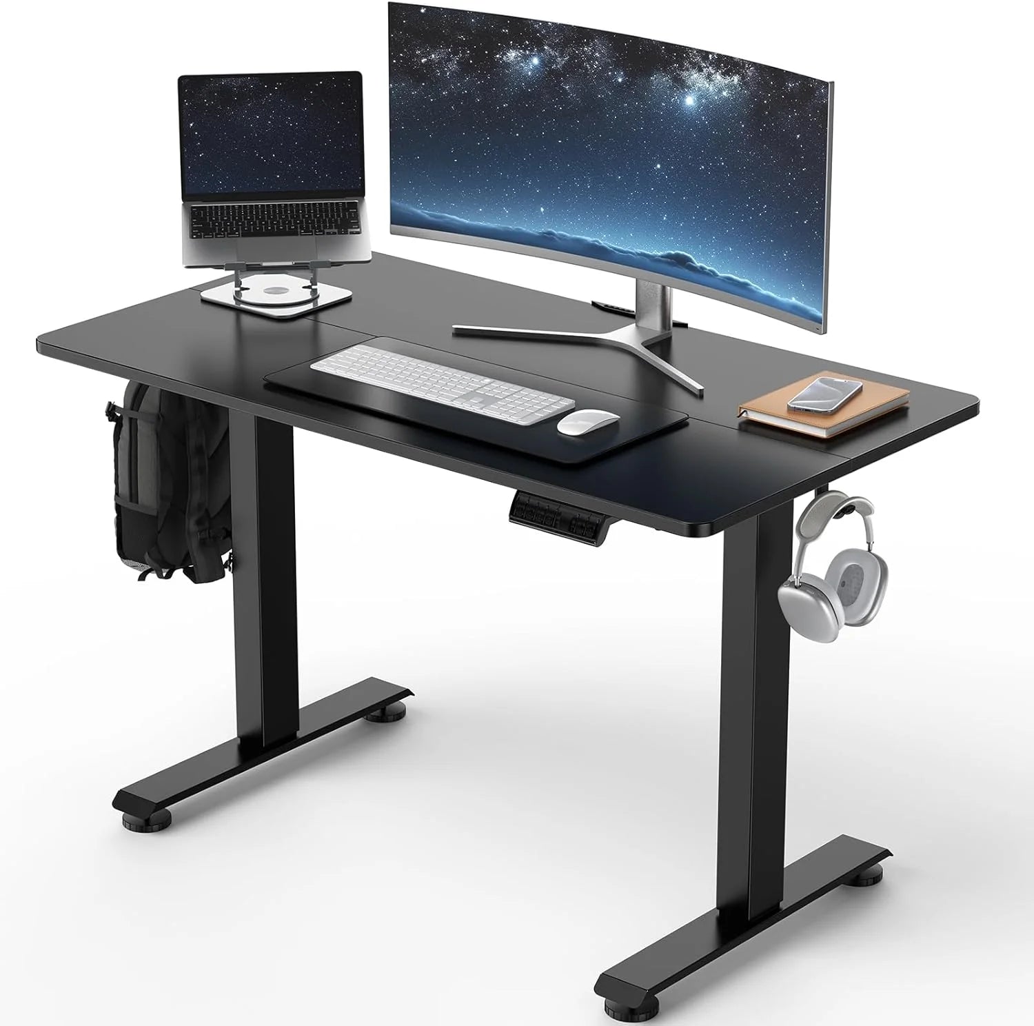 Veken 47.2 Inch Large Electric Standing Desk, Gaming Table, Height Adjustable Sit Stand Up Computer Tables for Home bifanuoyard