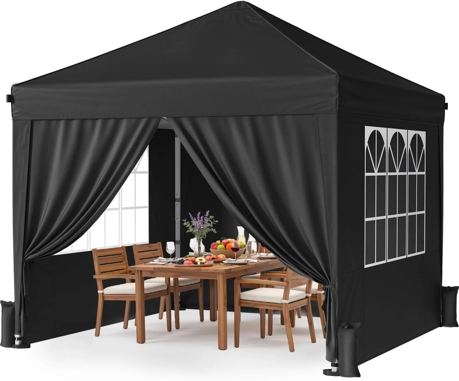 Vinabilia 10x10 Pop Up Canopy Tent with One-Push Center Lock,White - Image 8