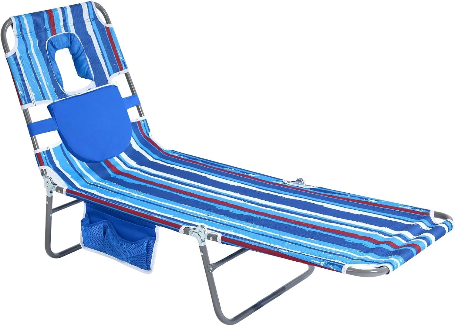 New Arrivals Lay Flat Tanning Chair, Face Down Lounger, 5-Position Reclining, Heavy-Duty 300 lb Capacity