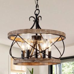 New Arrivals Wood Chandelier Light Fixture
