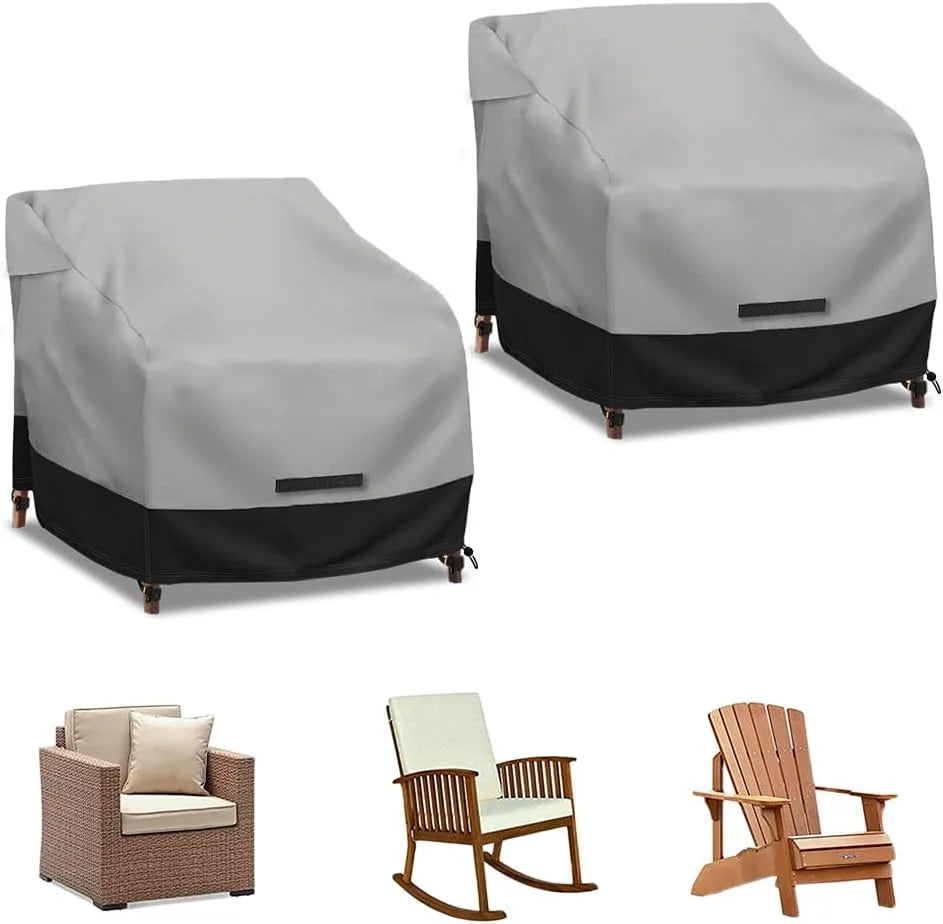 zenicham Patio Swivel Chair Cover Waterproof 2 Pack, 600D Heavy Duty Outdoor Furniture Covers for Universal Lawn/Deck/Garden/Backyard Fits up 36