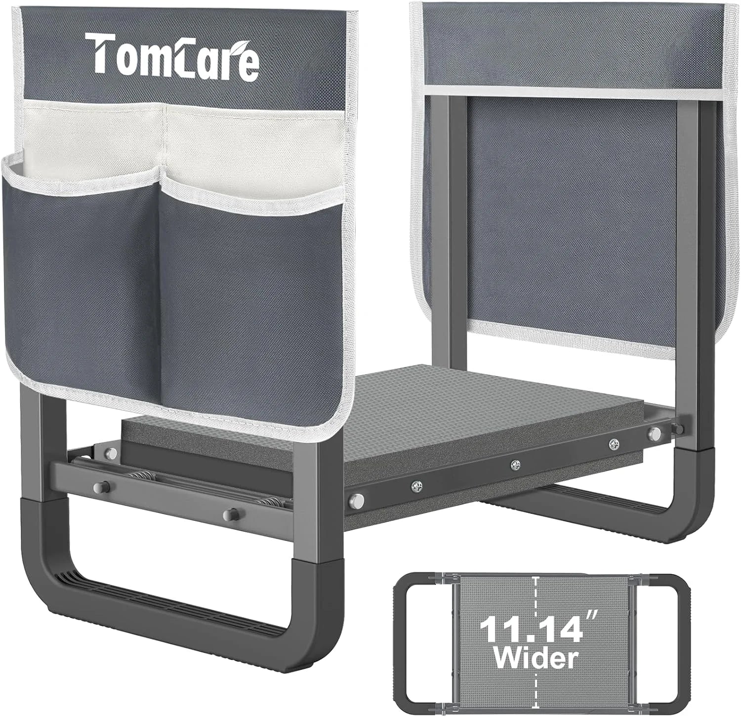 TomCare Garden Kneeler and Seat 11.12" Wider Larger Soft Kneeling Pad Garden Bench with 2 Large Tool Pouches Heavy Duty bifanuoyard - Image 2