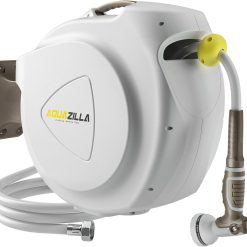 Alternative view of New Arrivals Garden Hose Reel, 5/8 in 100+6 ft, Heavy Duty Wall Mounted Water Hose Reel, 180° Swivel Bracket