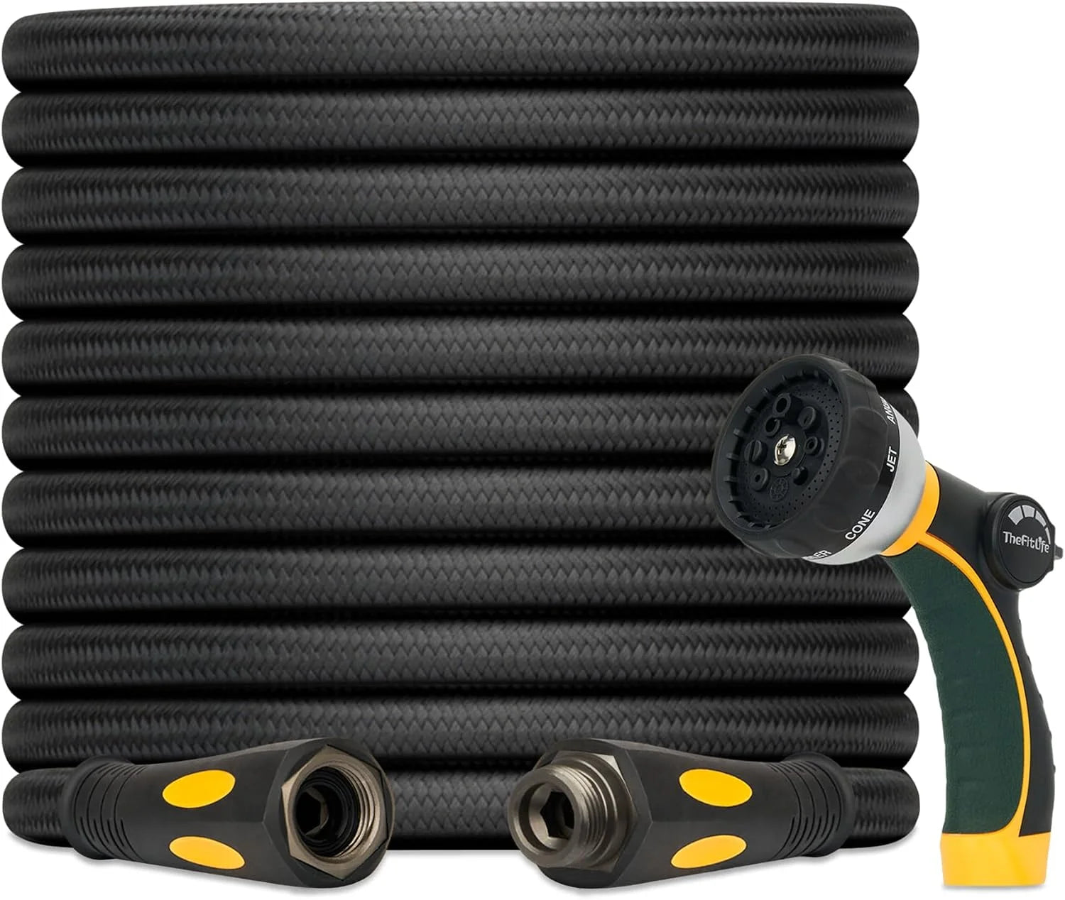 New Arrivals Garden Hose 100 ft, Heavy Duty 100ft Non-Expandable Long Water Hose, 1/2 id x 100 Feet