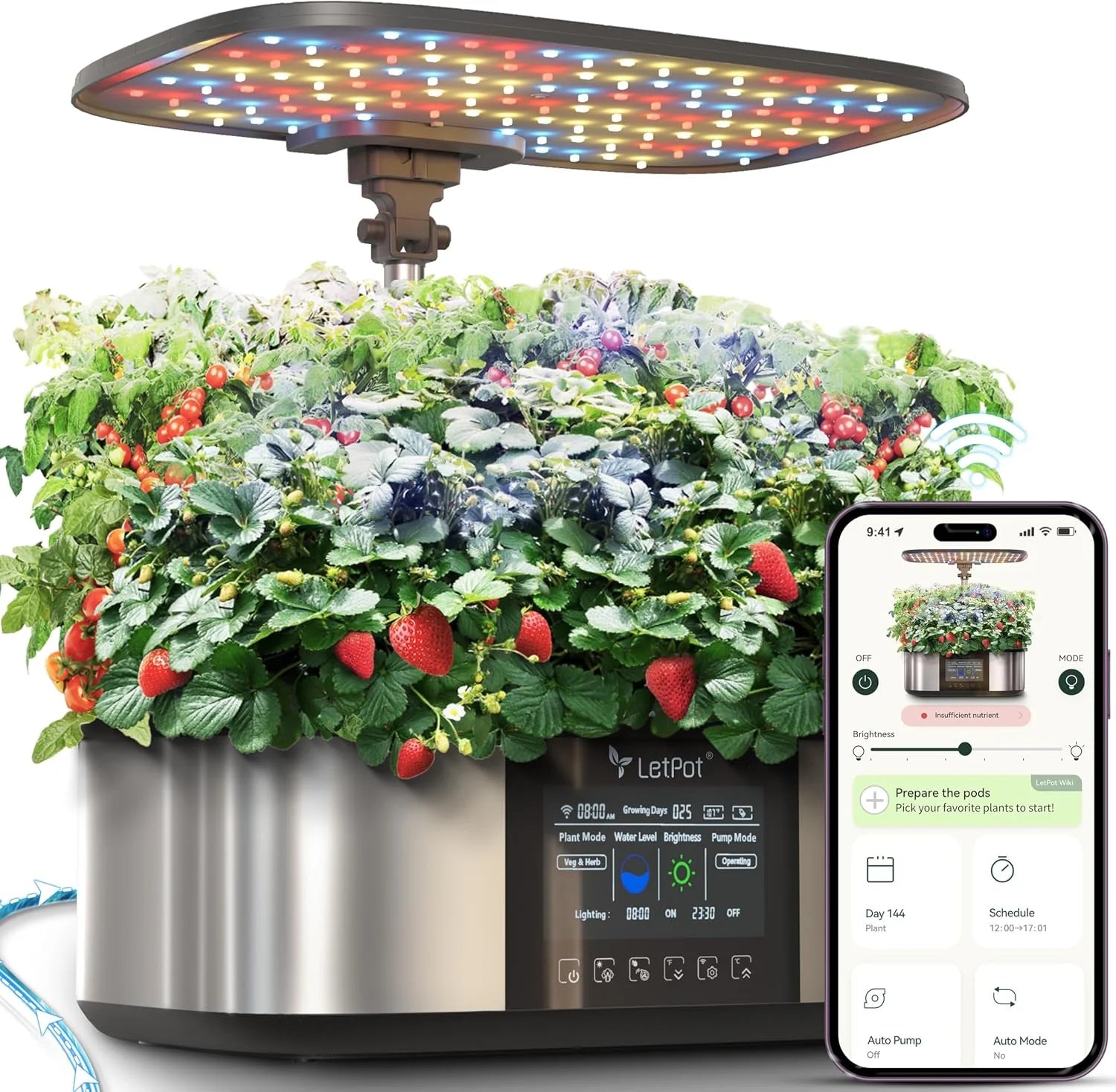 New Arrivals LPH-SE Hydroponics Growing System, 12 Pods Smart Herb Garden Kit Indoor, with 24W Growing LED, 5.5L Water Tank - Image 2