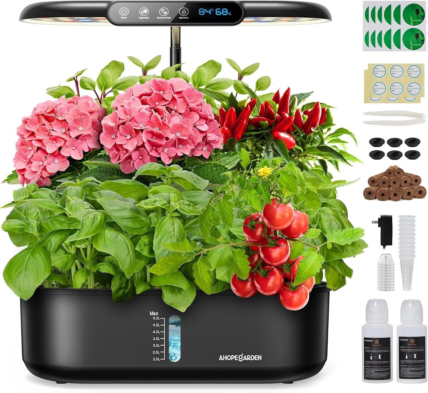New Arrivals Hydroponics Growing System Herb Garden: 10 Pods Indoor Garden Kit with LED Grow Light and Smart Temp - Image 2