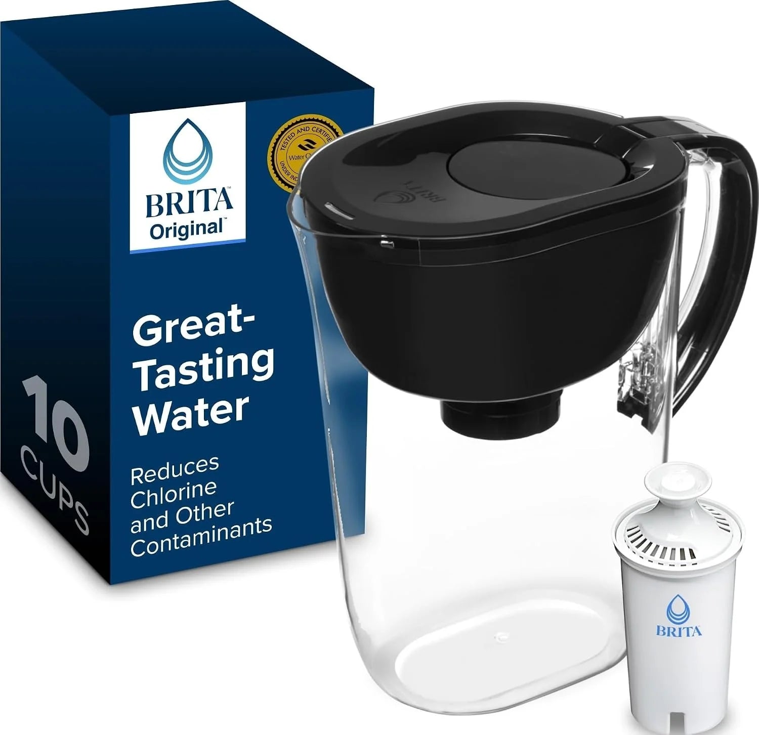 New Arrivals Large 10 Cup Water Filter Pitcher, Includes 1 Filter, Bright White " For Home Projects - Image 6
