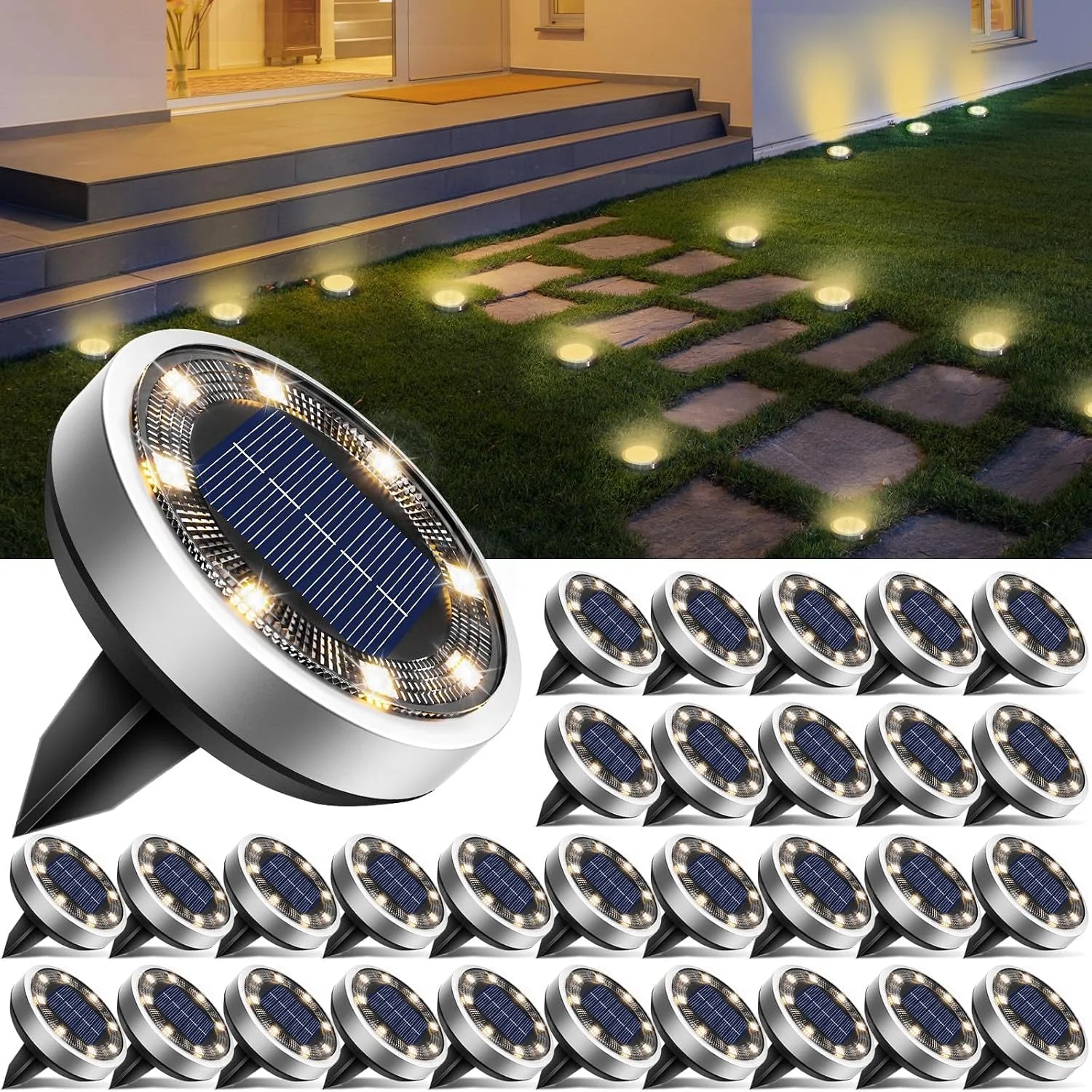 New Arrivals 16 Pack Solar Lights Outdoor Waterproof, 8 LED Solar Ground Lights – For Home Projects - Image 12