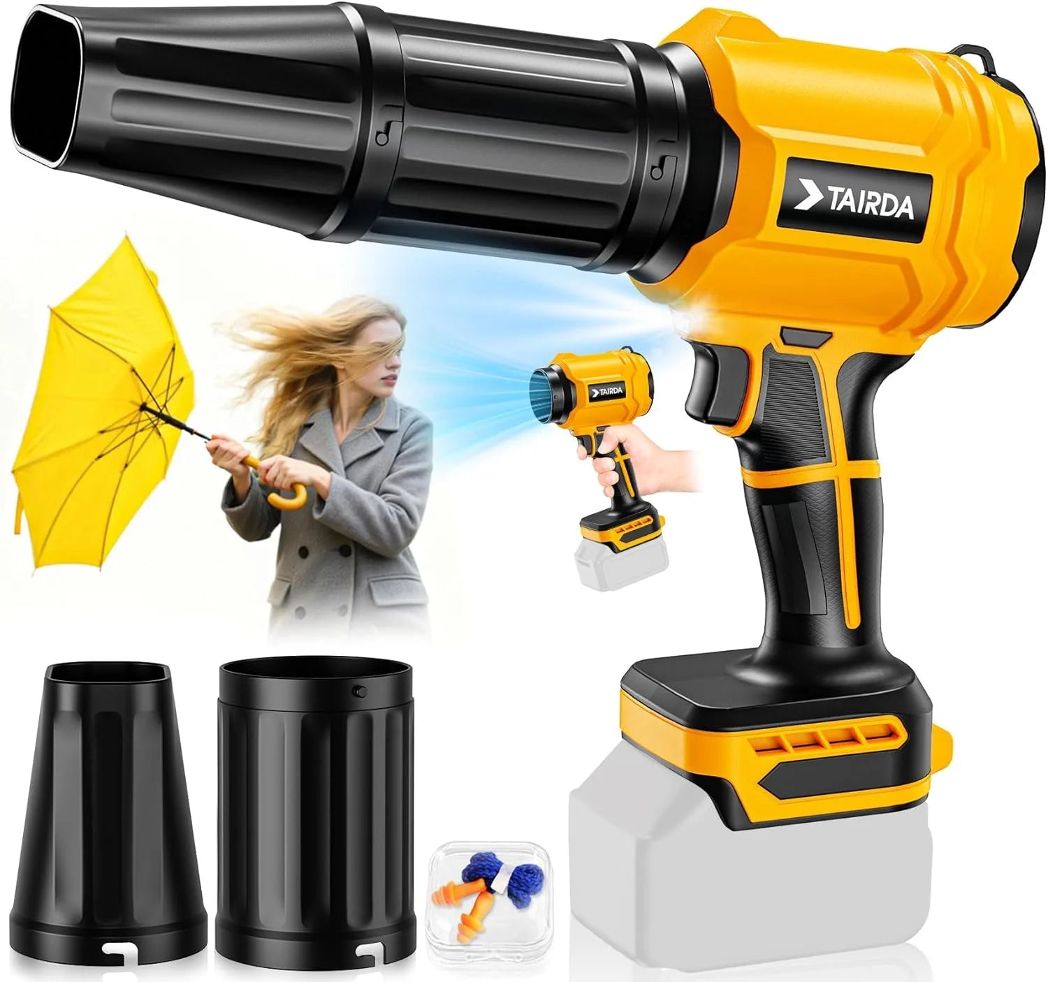Cordless Leaf Blower Compatible for Dewalt 20V Battery(NO Battery), Mini Turbo Jet Blower with 2 Nozzles – For Yard Cleanup - Image 6